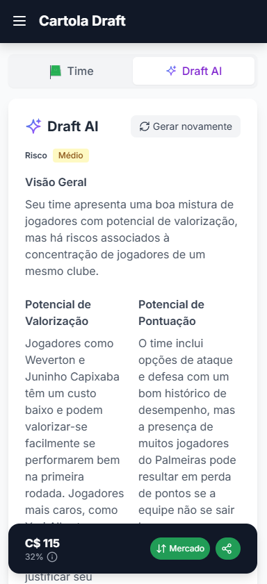 Cartola Draft AI